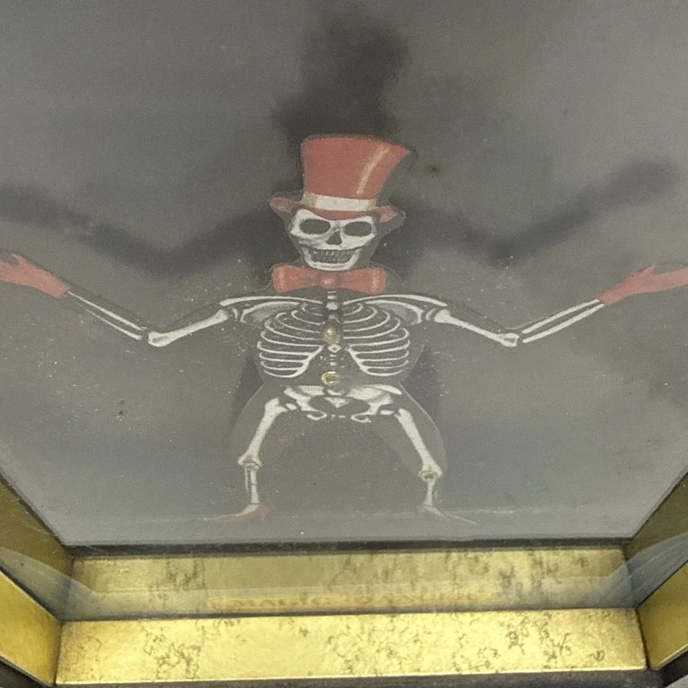 OTAGIRI Japan Magic Dancer Skeleton 12/1028 Music Box French CAN CAN Not Working